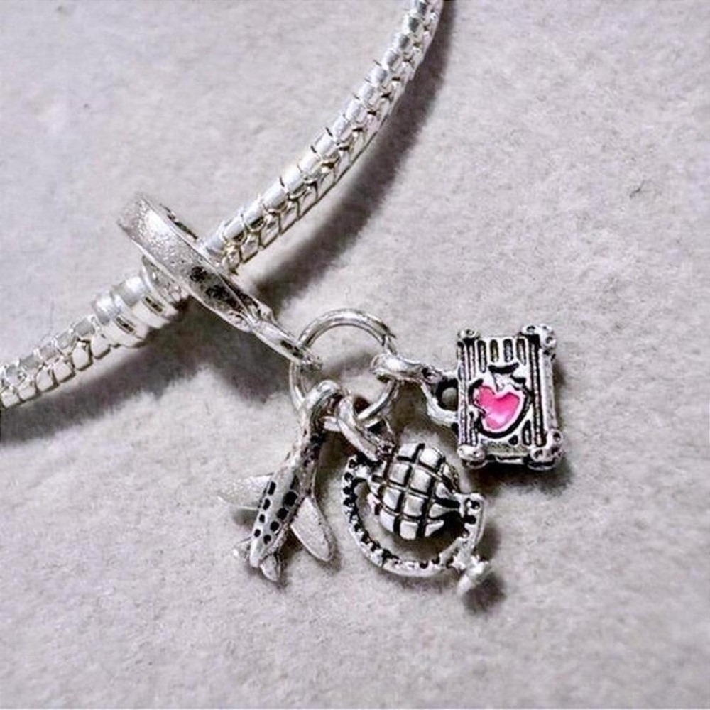 Travel Charm Plane Dangle Charm fits PANDORA - Picture 2 of 6